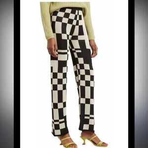 Paloma Wool knit pants XL Puerto checkered stretch minimalist preppy wide leg